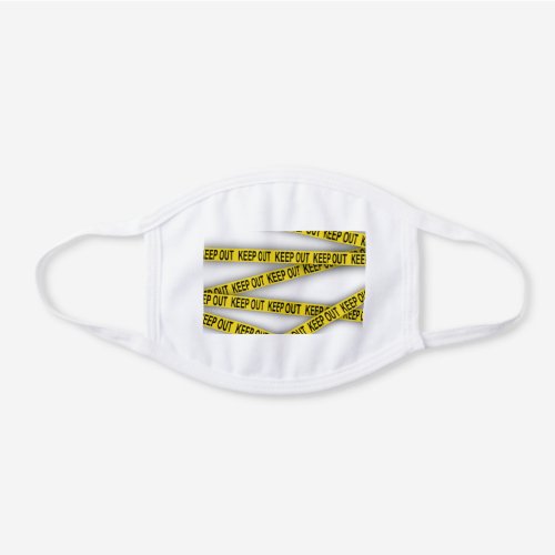 Keep out stay away do not cross police tape 3d white cotton face mask