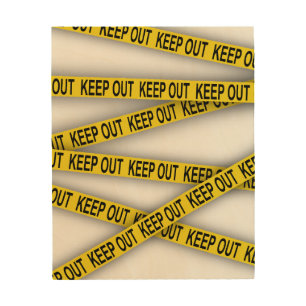 Keep out stay away do not cross police tape 3d wood wall art