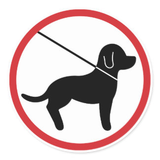 Keep Pets On Leash Classic Round Sticker