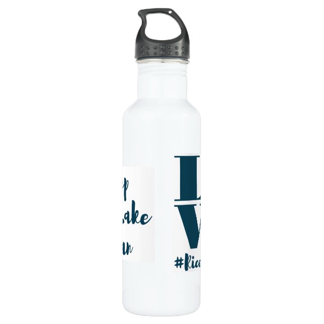 Keep plastic out of our lake! stainless steel water bottle (Back)