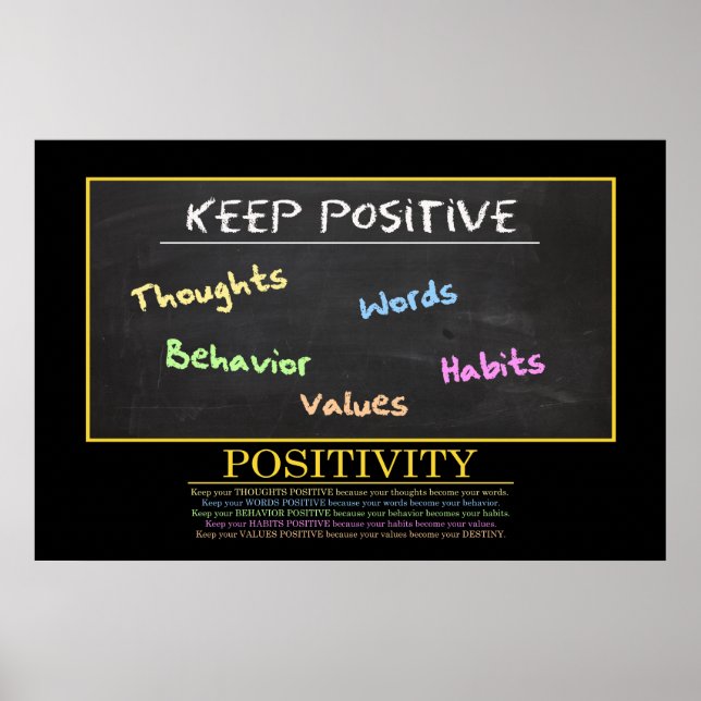 KEEP POSITIVE Motivational Poster (Front)