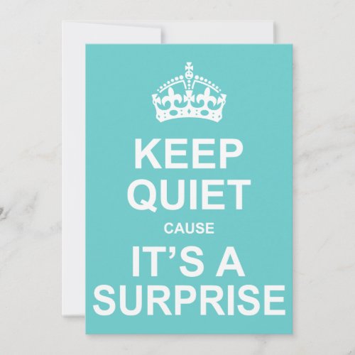 Keep Quiet Cause It's A Surprise Party Personalized Invite