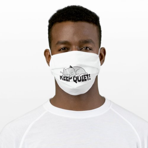 Keep quiet Lazy sleeping cat Adult Cloth Face Mask