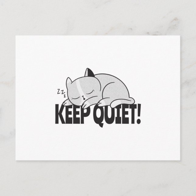 Keep quiet Lazy sleeping cat Postcard (Front)