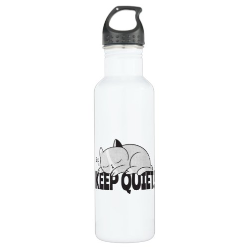Keep quiet Lazy sleeping cat Stainless Steel Water Bottle