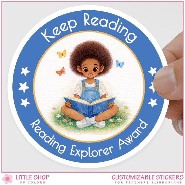 Keep Reading Teacher Encouragement Award Classic Round Sticker (Creator Uploaded)