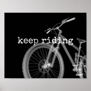 keep riding bicycle quote modern black and white poster