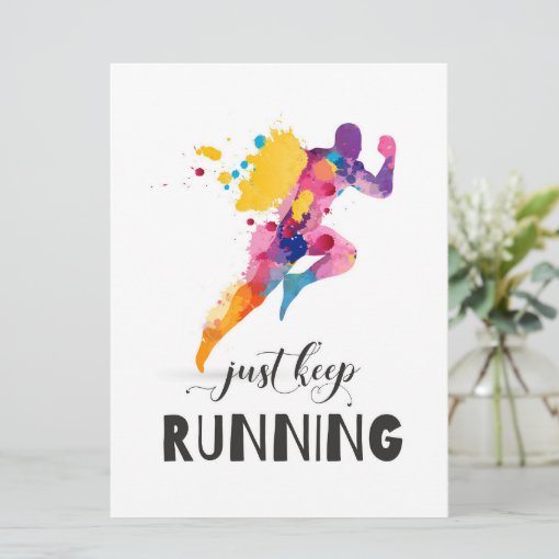 Keep running Motivational quote for Runner Gifts Card | Zazzle