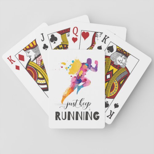 Keep running Motivational quote for Runner Gifts Playing Cards