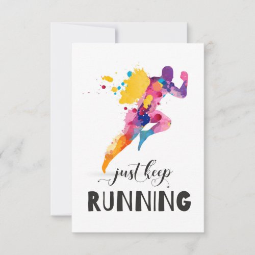 Keep running Motivational quote for Runner Gifts Thank You Card