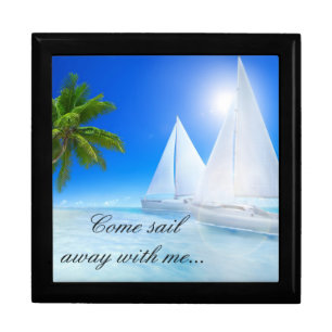 Keep Sake/Gift Box/Beach with Quote Jewelry Box