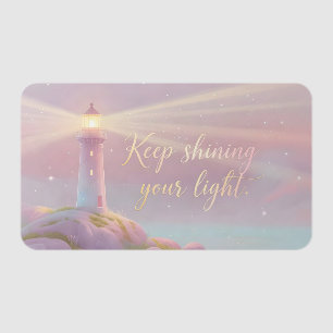 Keep Shining Your Light Lighthouse Affirmation Clear Business Cards