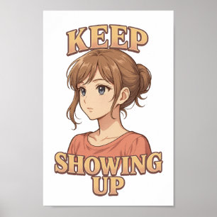Keep Showing Up Shojo PNG for DTF & Crafts Poster
