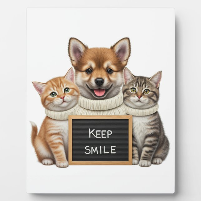 "Keep Smile Photo Frame – Cute Cats Design for Hom (Front)