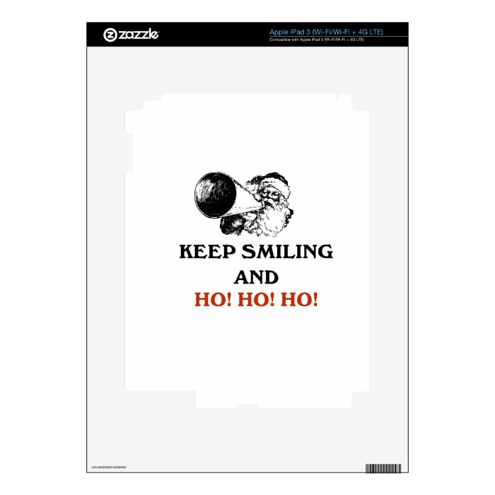 Keep Smiling and Ho, Ho, Ho (xmas edition) iPad 3 Skin