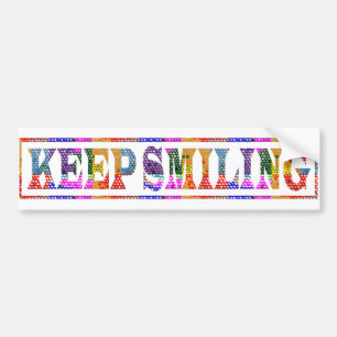 KEEP SMILING : Black Art in Color Bumper Sticker