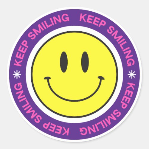 Keep Smiling Classic Round Sticker