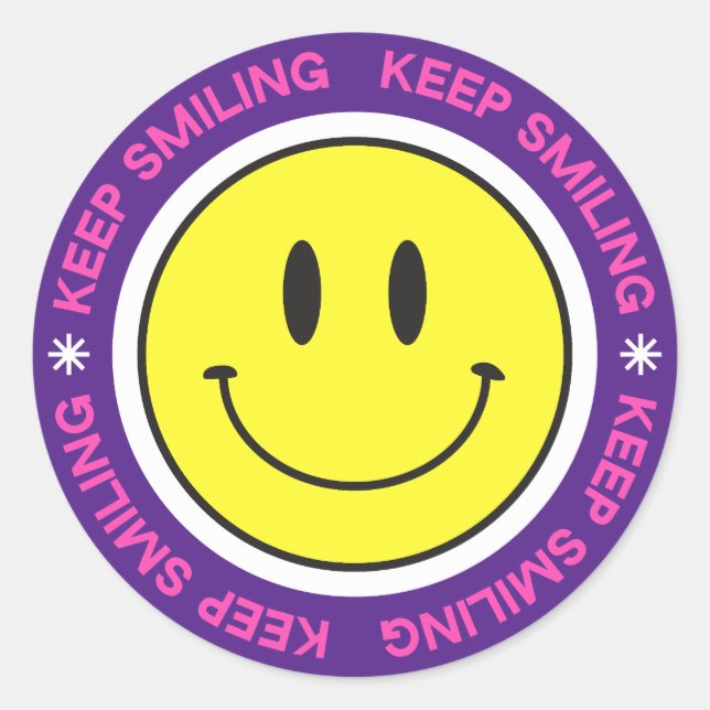 Keep Smiling Classic Round Sticker (Front)