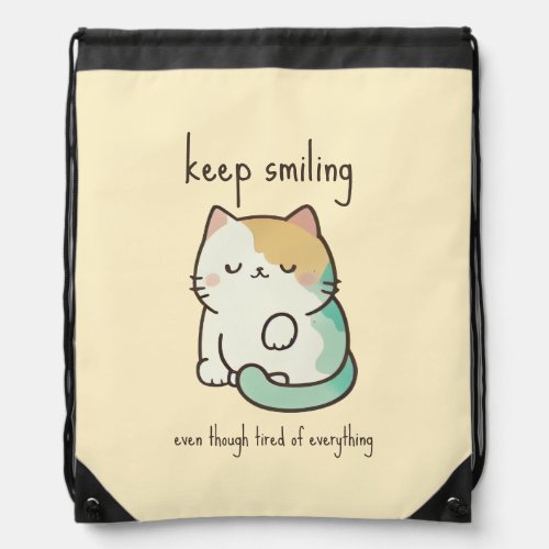 Keep Smiling Drawstring Bag