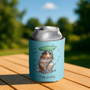 Keep Smiling Happy Guinea Pig Enjoying The Rain Can Cooler
