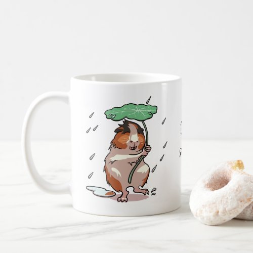 Keep Smiling Happy Guinea Pig Enjoying The Rain Coffee Mug