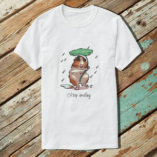 Keep Smiling Happy Guinea Pig Enjoying The Rain T-Shirt