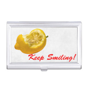 Keep Smiling! Lemon composition Business Card Case