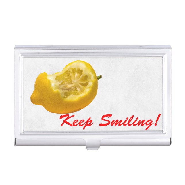 Keep Smiling! Lemon composition Business Card Case (Front)