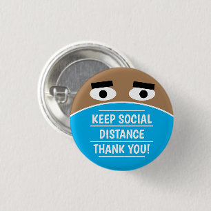 Keep Social Distance Thank You funny facemask Button