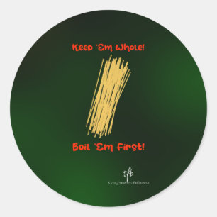 Keep Spaghetti Whole Christmas Classic Round Sticker
