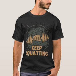 Keep Squatting Funny Workout Humor Gym Fitness Say T-Shirt