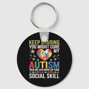 Keep Staring You Might Cure My Autism Puzzle - Men Keychain