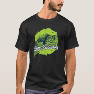 Keep Swimming Red Eared Slider Tortoise Painted T-Shirt
