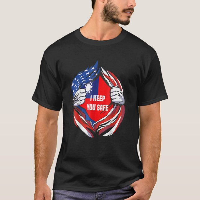 Keep Taiwan Free  I Keep You Safe West Taiwan Chin T-Shirt (Front)