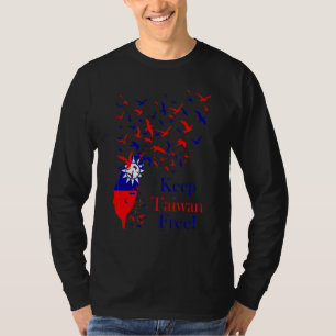 Keep Taiwan Free Taiwanese Flag With Birds Men Wom T-Shirt