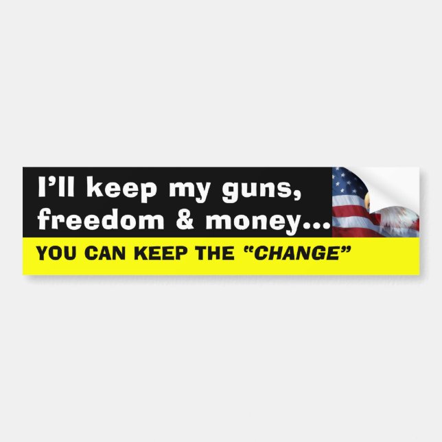KEEP THE CHANGE BUMPER STICKER (Front)