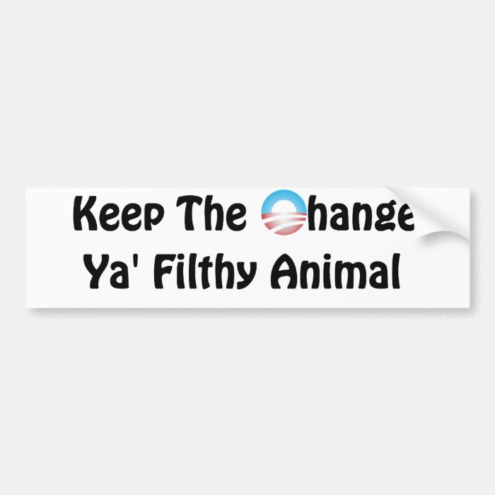 Keep the Change Obama   Home Alone Bumper Stickers