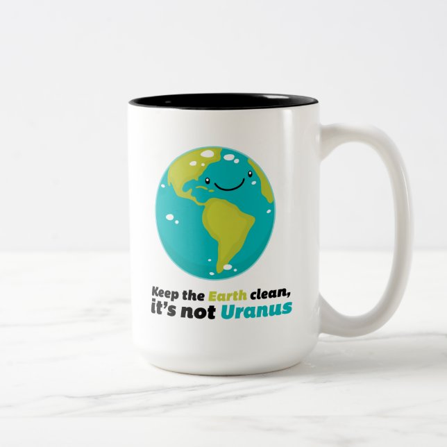 Keep The Earth Clean Two-Tone Coffee Mug (Right)