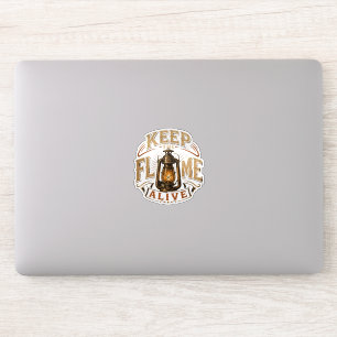Keep the Flame Alive Vintage Lantern Sticker