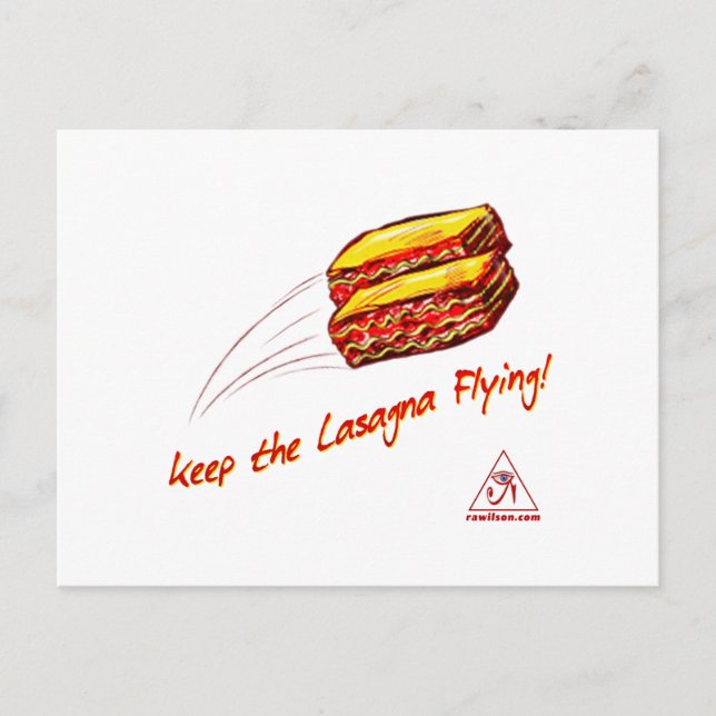 Keep the Lasagna Flying Greeting Card (Front)
