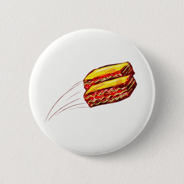 keep the Lasagna Flying Round Button (Front)
