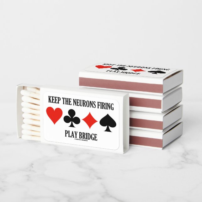 Keep The Neurons Firing Play Bridge 4 Card Suits Matchboxes (Stacked)