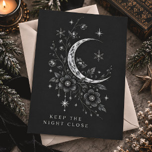 Keep the Night Close Celestial Winter Solstice Holiday Card