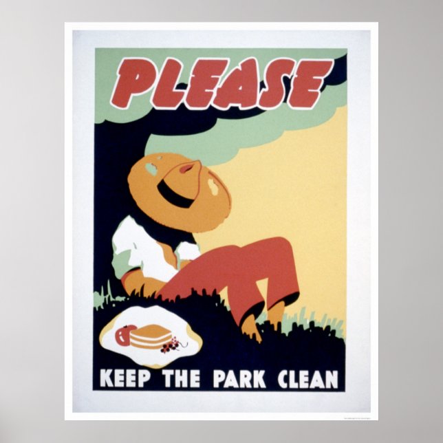 Keep The Park Clean 1937 WPA Poster (Front)
