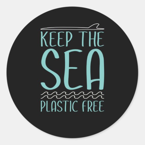 Keep the sea plastic free classic round sticker