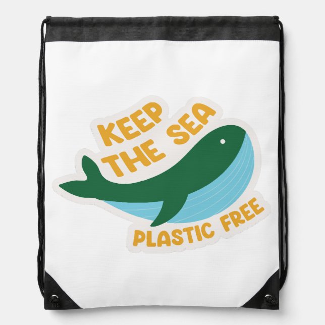Keep the sea plastic free drawstring bag (Front)