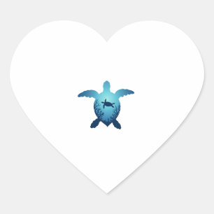 Keep The Sea Plastic Free Save The Sea Turtles T-S Heart Sticker