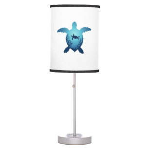 Keep The Sea Plastic Free Save The Sea Turtles T-S Table Lamp