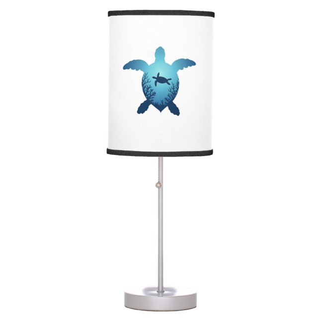 Keep The Sea Plastic Free Save The Sea Turtles T-S Table Lamp (Front)