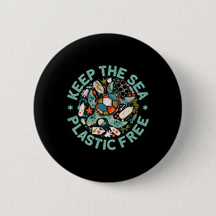 Keep The Sea Plastic Free Save Turtles Ocean Conse Button